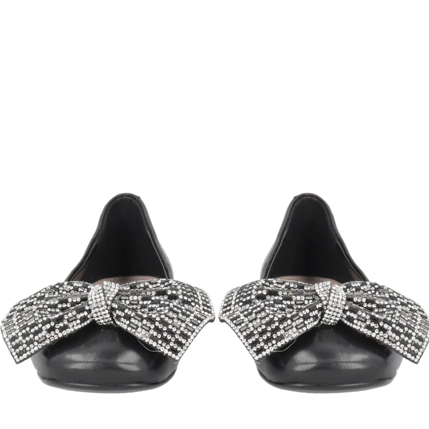 Ballerina Eden in pelle con fiocco colore nero