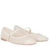 Ballerina Eden in rete con strass colore avorio