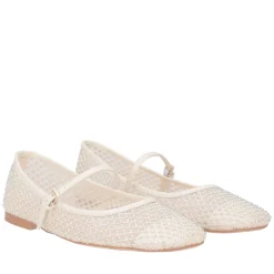 Ballerina Eden in rete con strass colore avorio