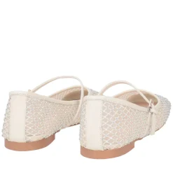 Ballerina Eden in rete con strass colore avorio