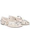 Ballerina Fern in pelle con borchie colore avorio