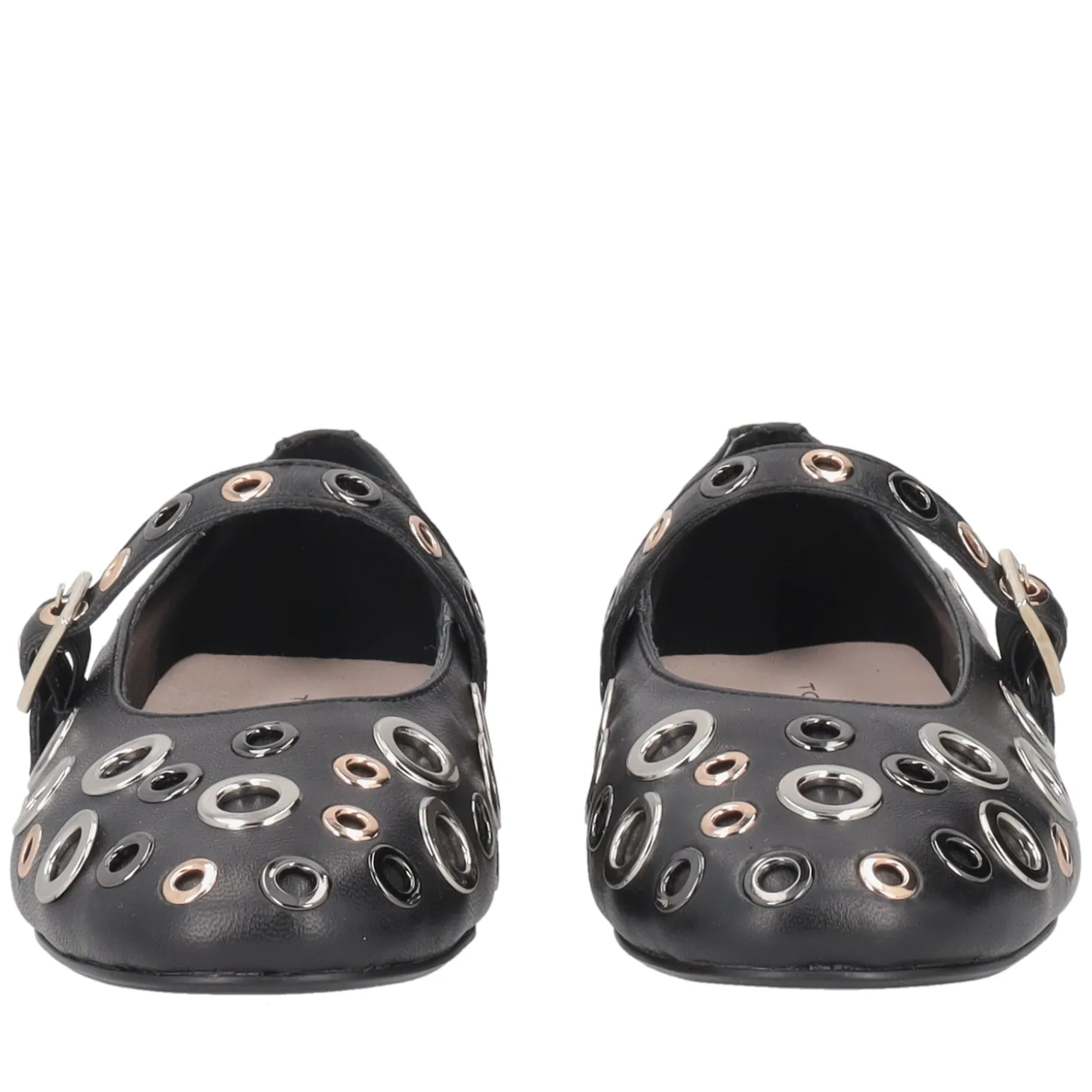 Ballerina Fern in pelle con borchie colore nero