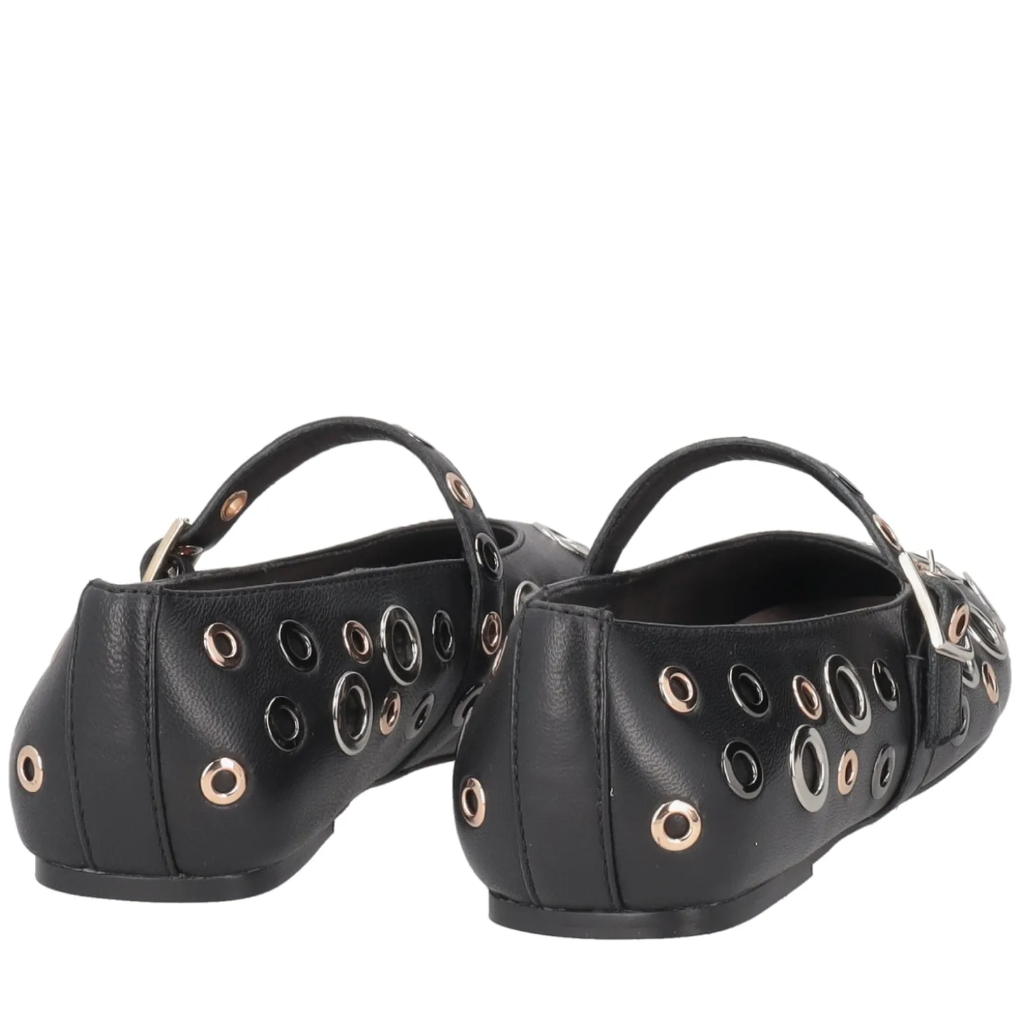 Ballerina Fern in pelle con borchie colore nero