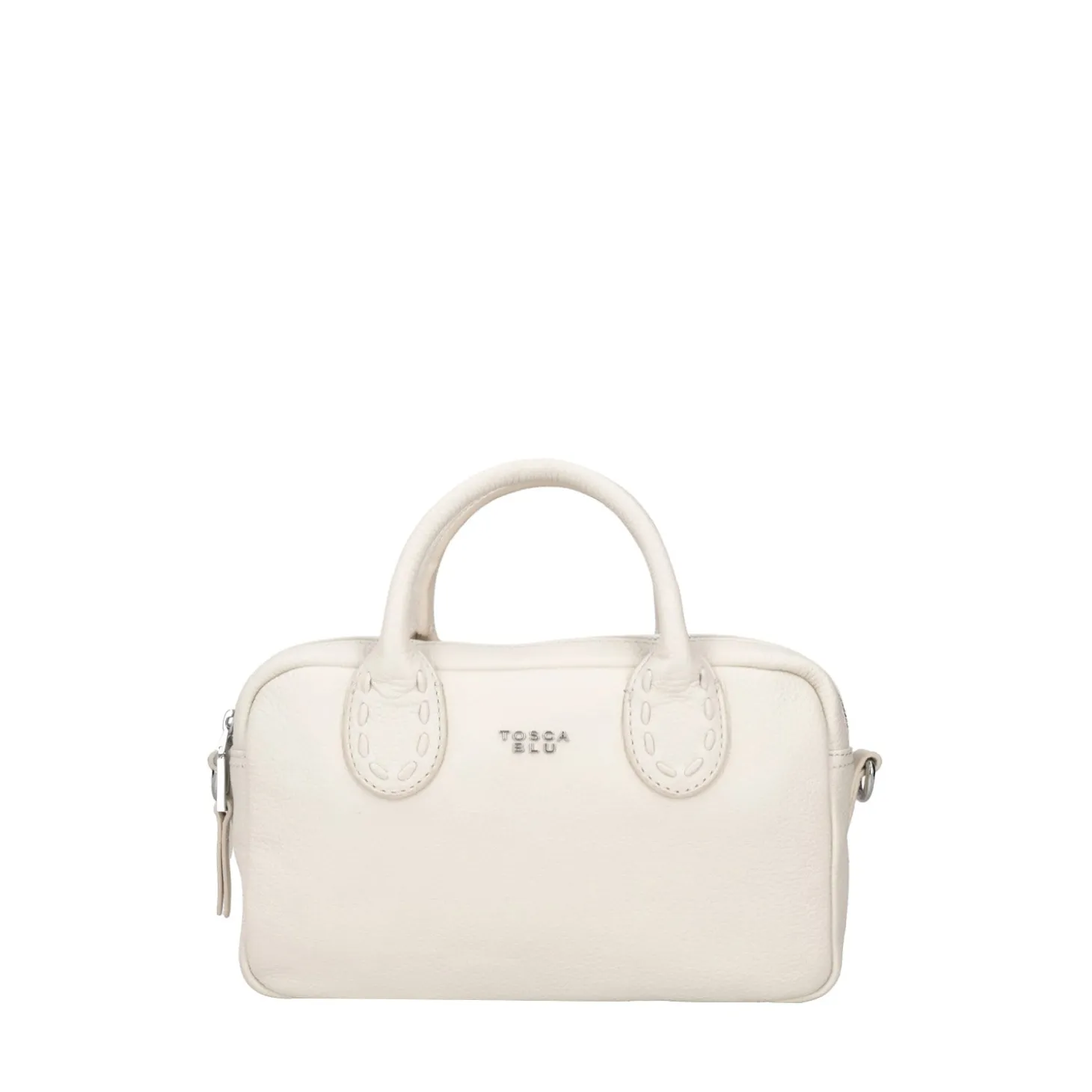 Bauletto Olivia in pelle con tracolla colore avorio