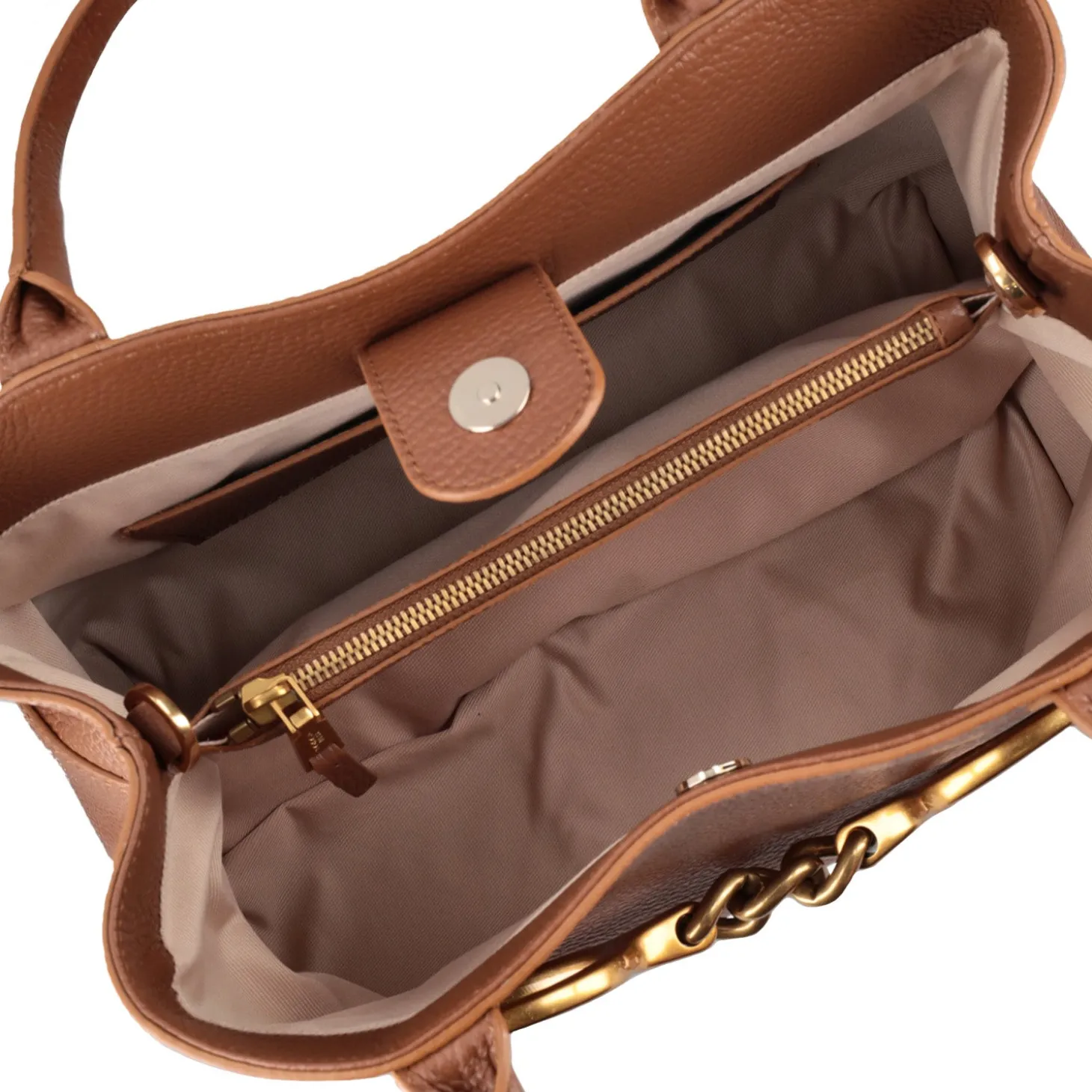 Borsa a mano grande Cecilia colore cuoio