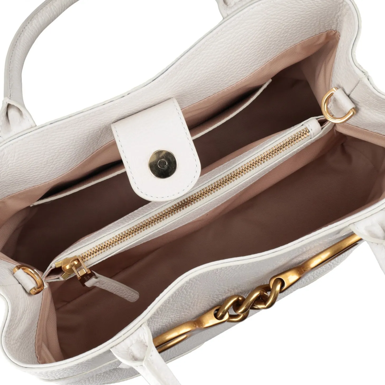 Borsa a mano grande Cecilia colore bianco