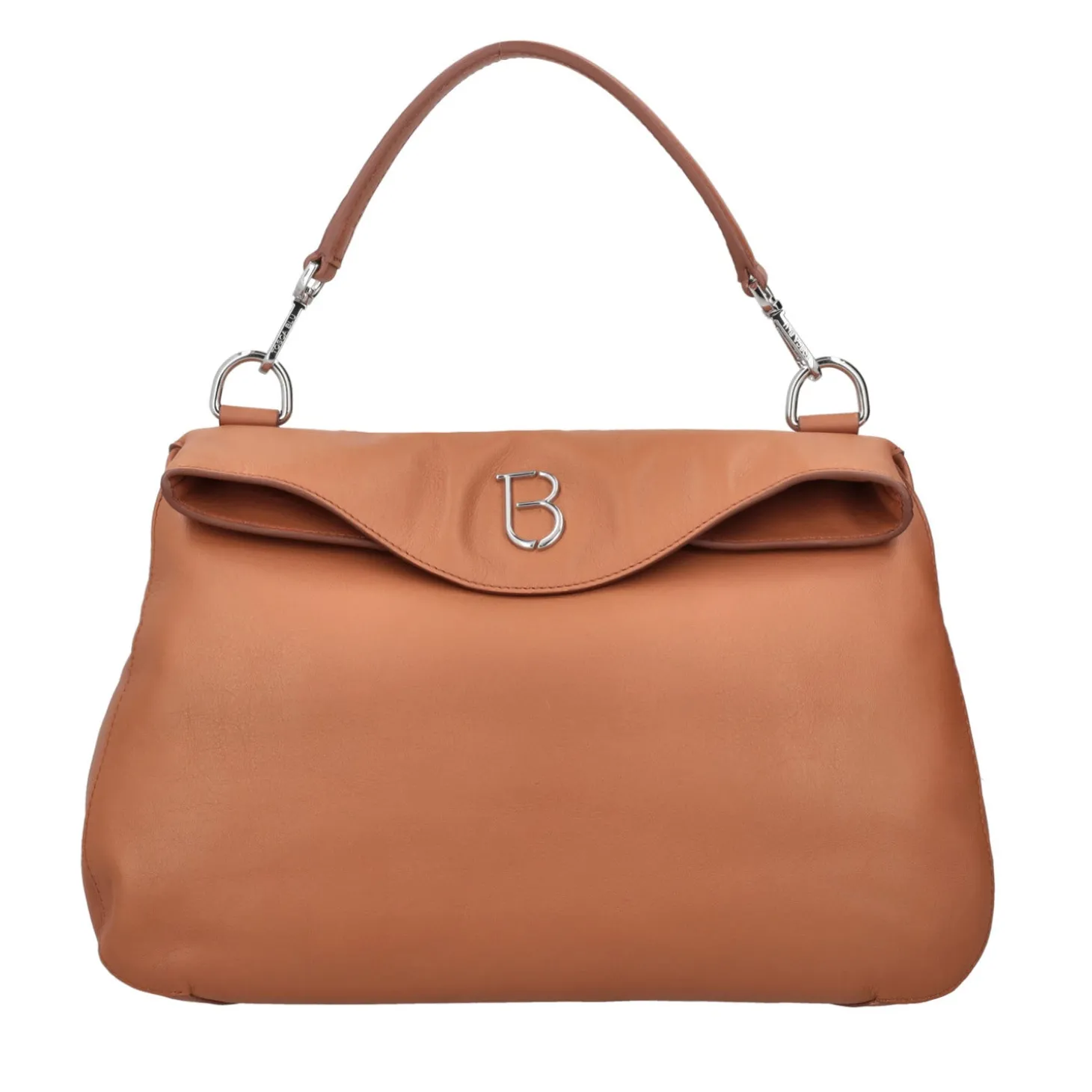 Borsa a mano grande Rebecca in pelle colore cuoio