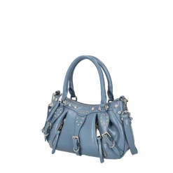 Borsa a mano Lea in pelle colore blu