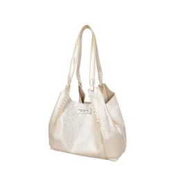 Borsa a spalla Marcella con intreccio colore oro