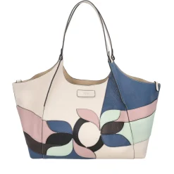 Borsa grande con patch Marcella colore avorio