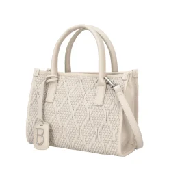 Borsa media intrecciata Melania colore avorio