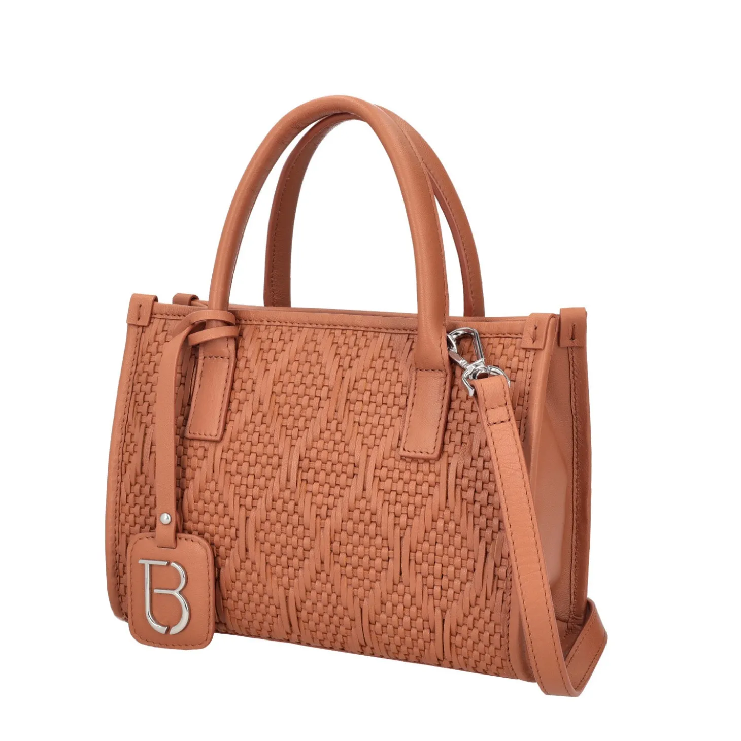 Borsa media intrecciata Melania colore cuoio