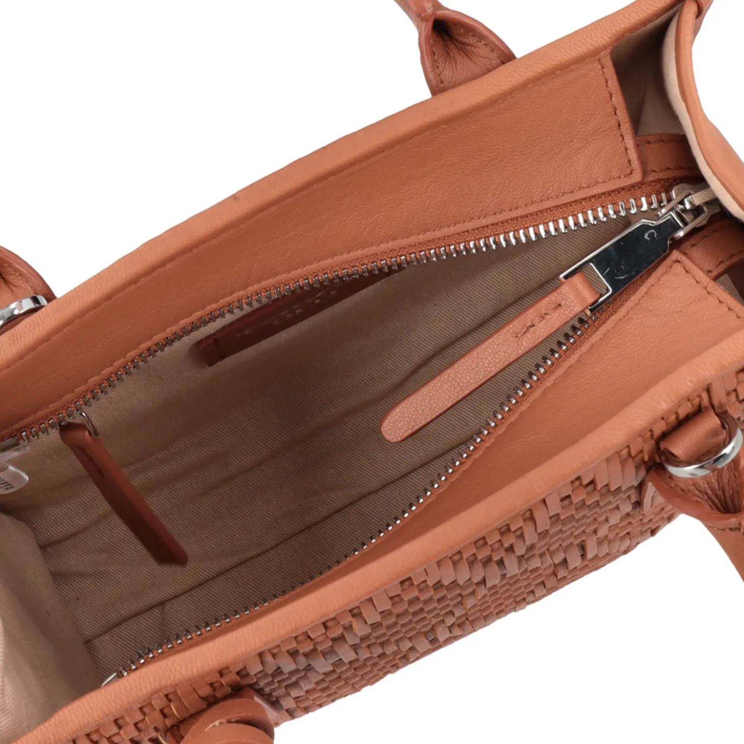 Borsa media intrecciata Melania colore cuoio