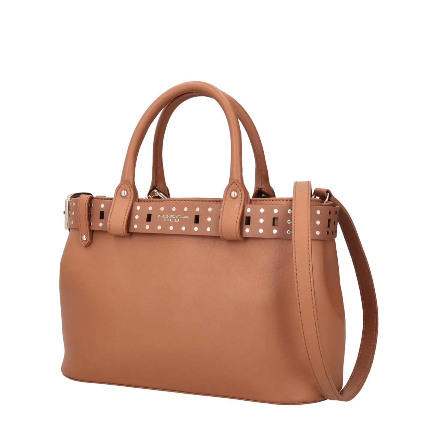 Borsa media Penelope con tracolla colore cuoio