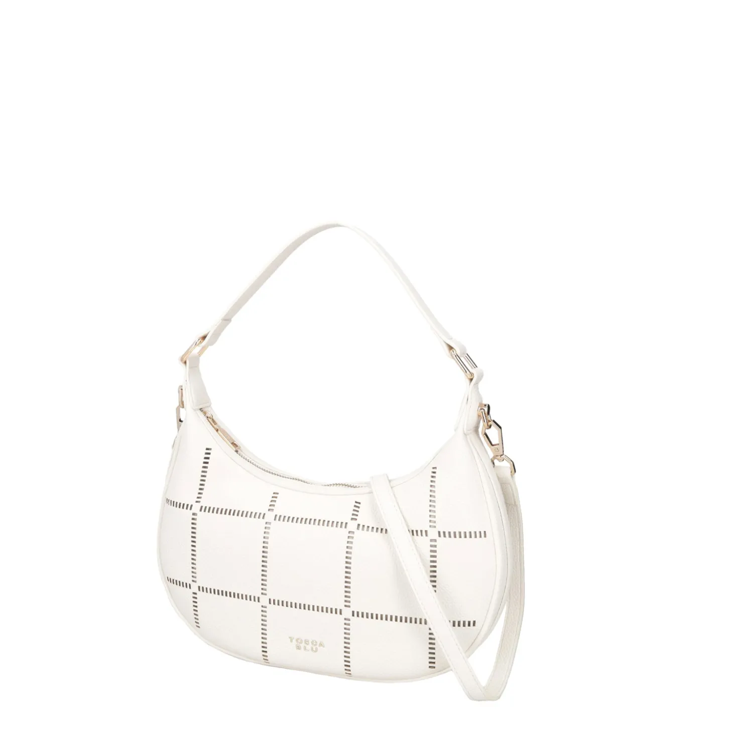 BORSA MEZZALUNA CAORLE CON TRACOLLA COLORE BIANCO
