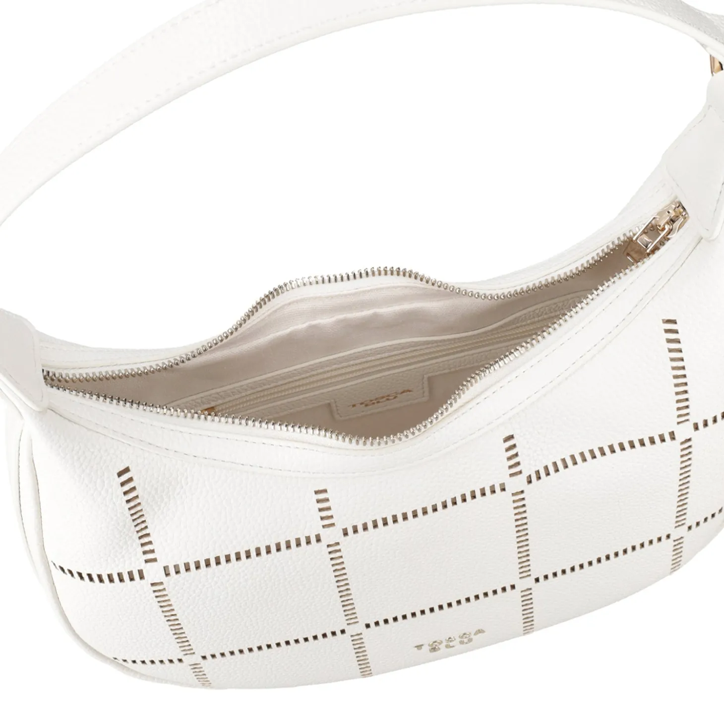 BORSA MEZZALUNA CAORLE CON TRACOLLA COLORE BIANCO