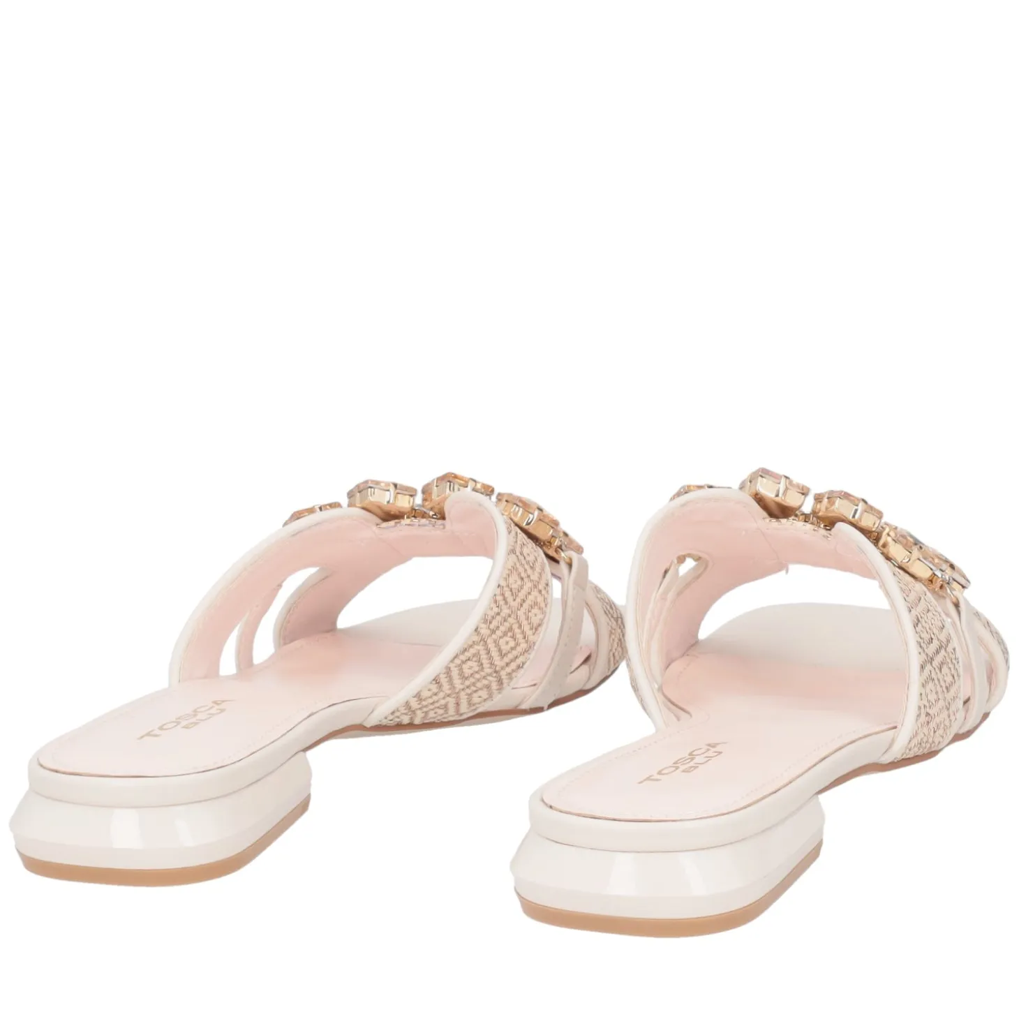 Ciabatta Nancy con accessorio colore avorio