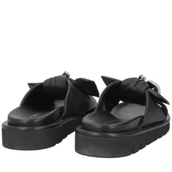 Ciabatta Summerlyn in pelle con fiocco colore nero
