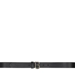 Cintura in pelle con logo tb colore nero