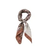 Foulard Matilde con stampa animalier colore cuoio