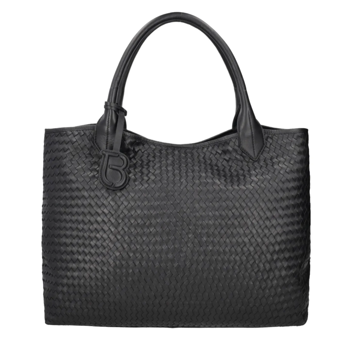 Maxi Shopping intrecciata Agata colore nero