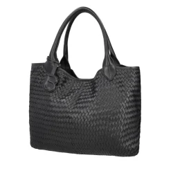 Maxi Shopping intrecciata Agata colore nero