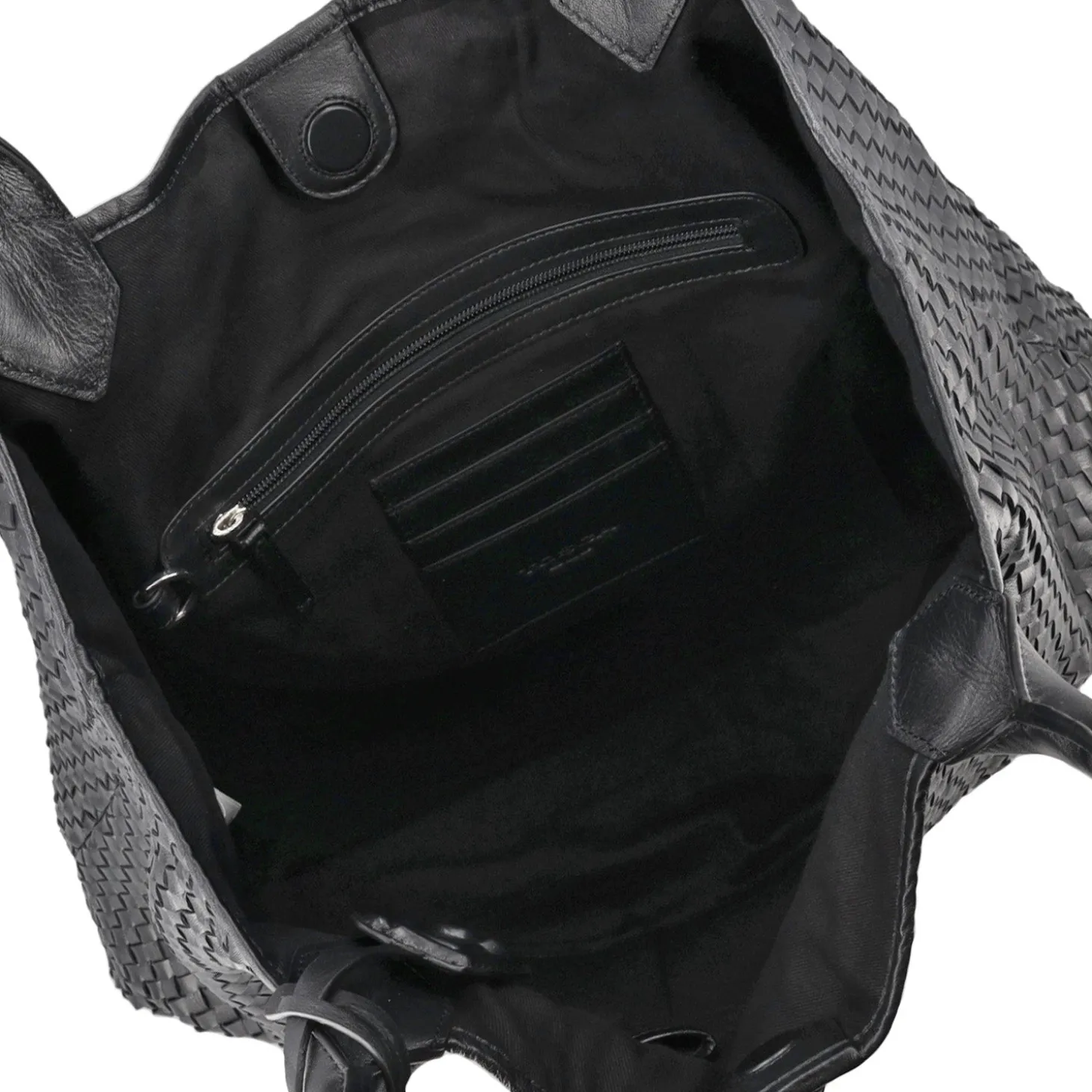 Maxi Shopping intrecciata Agata colore nero