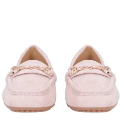 Mocassino Coco in pelle scamosciata colore cipria