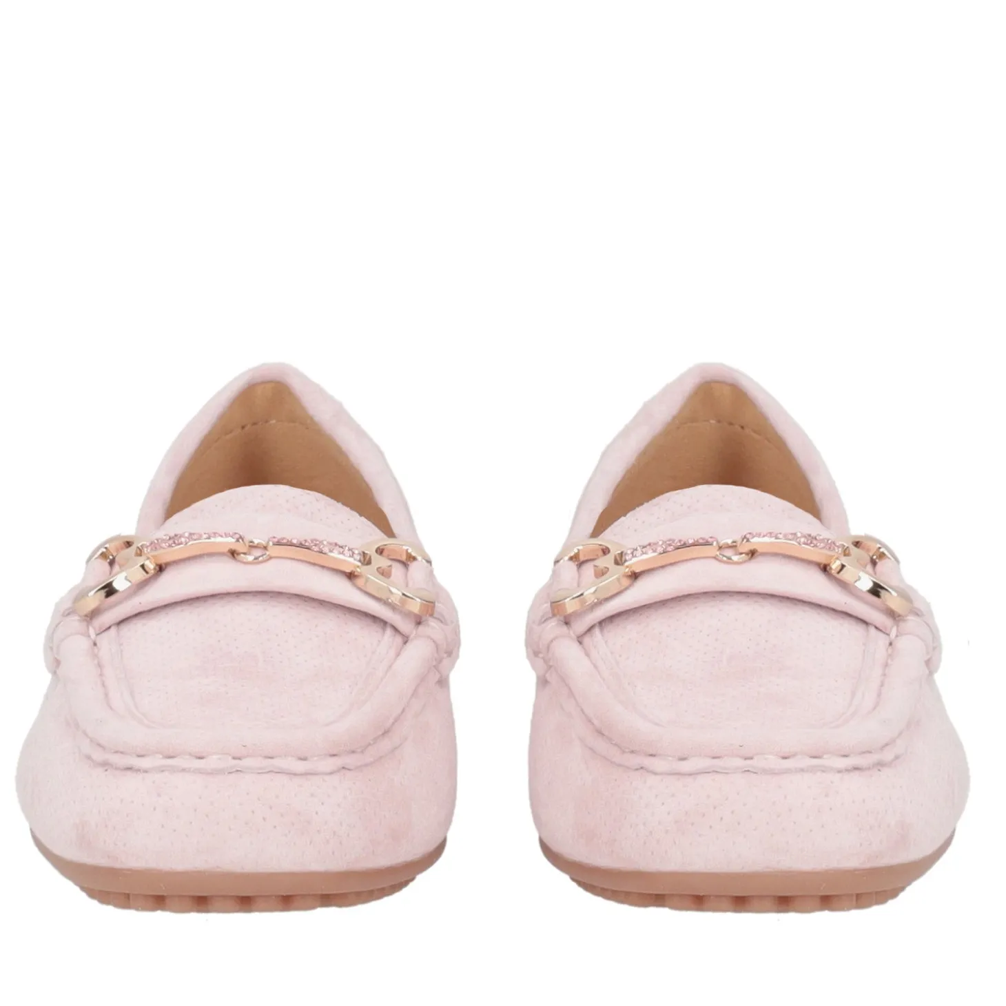 Mocassino Coco in pelle scamosciata colore cipria