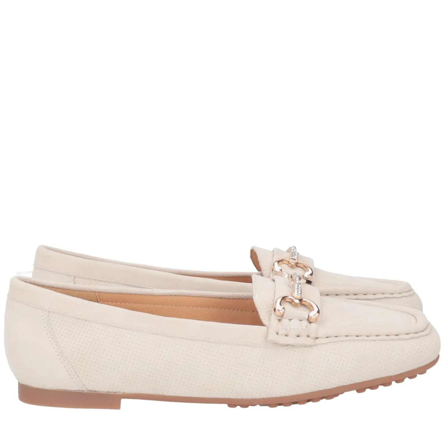 Mocassino Coco in pelle scamosciata colore avorio
