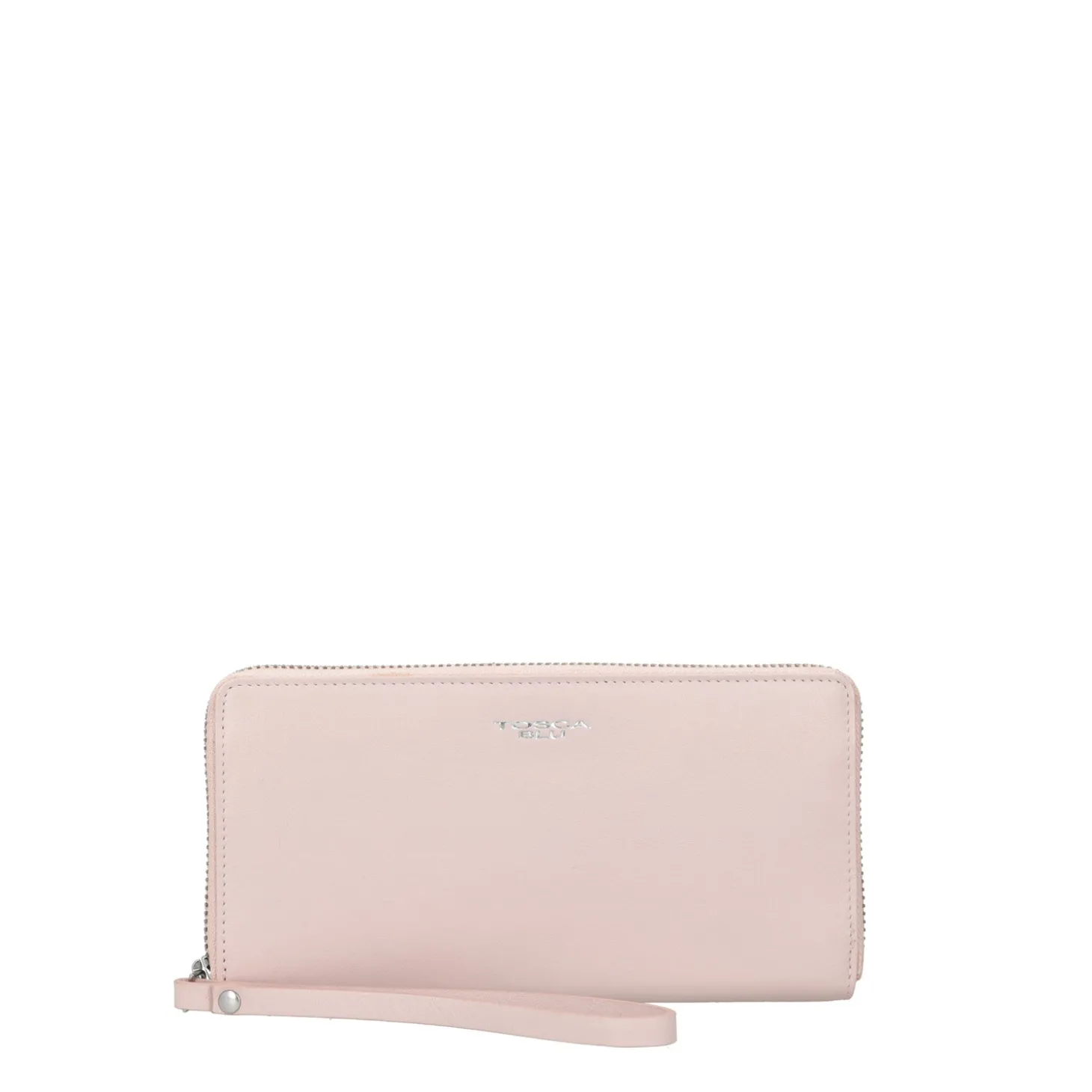 Portafoglio grande con zip tiny bags colore cipria