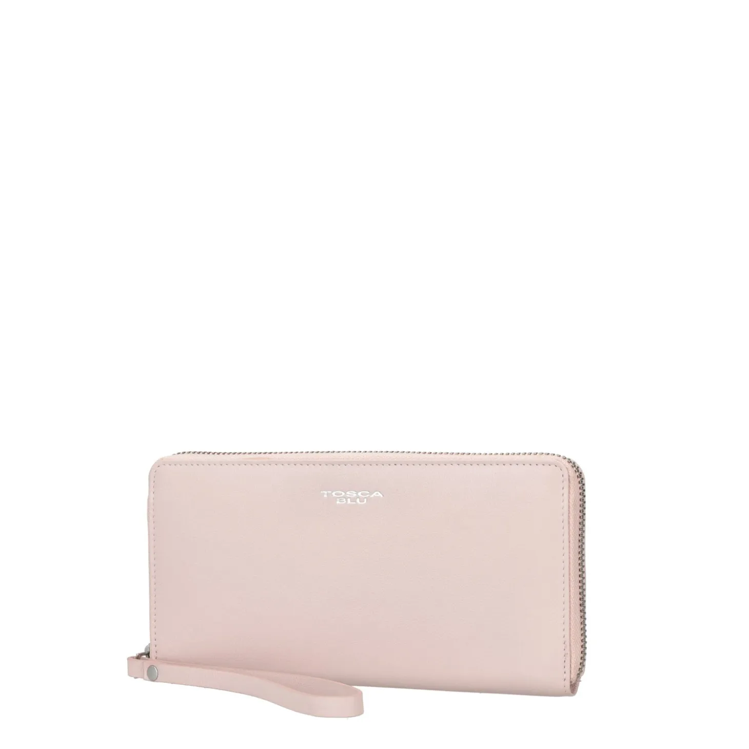 Portafoglio grande con zip tiny bags colore cipria