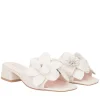 Sandalo Paloma in pelle con fiore colore avorio