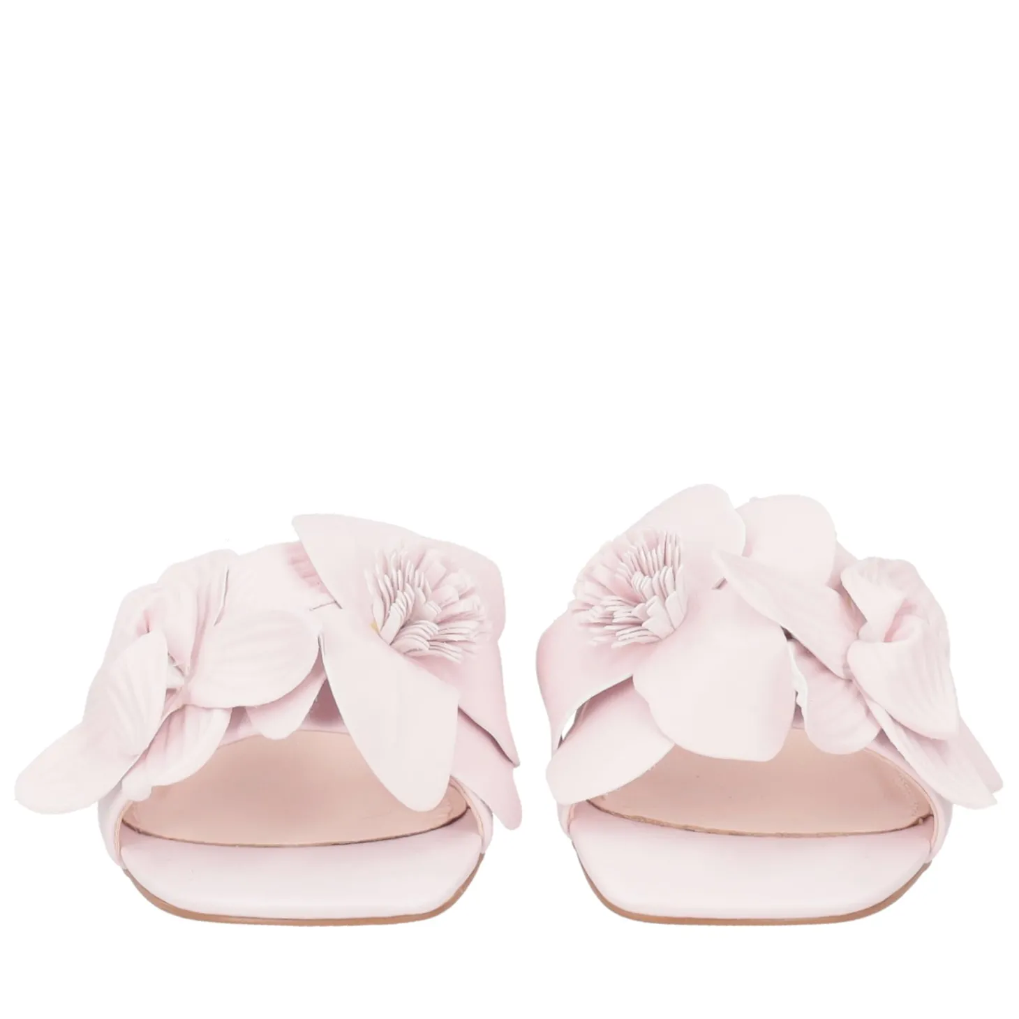 Sandalo Paloma in pelle con fiore colore rosa