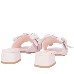 Sandalo Paloma in pelle con fiore colore rosa