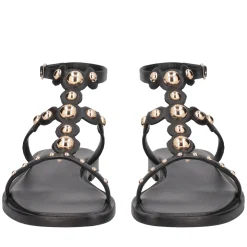 Sandalo Rio in pelle con borchie colore nero