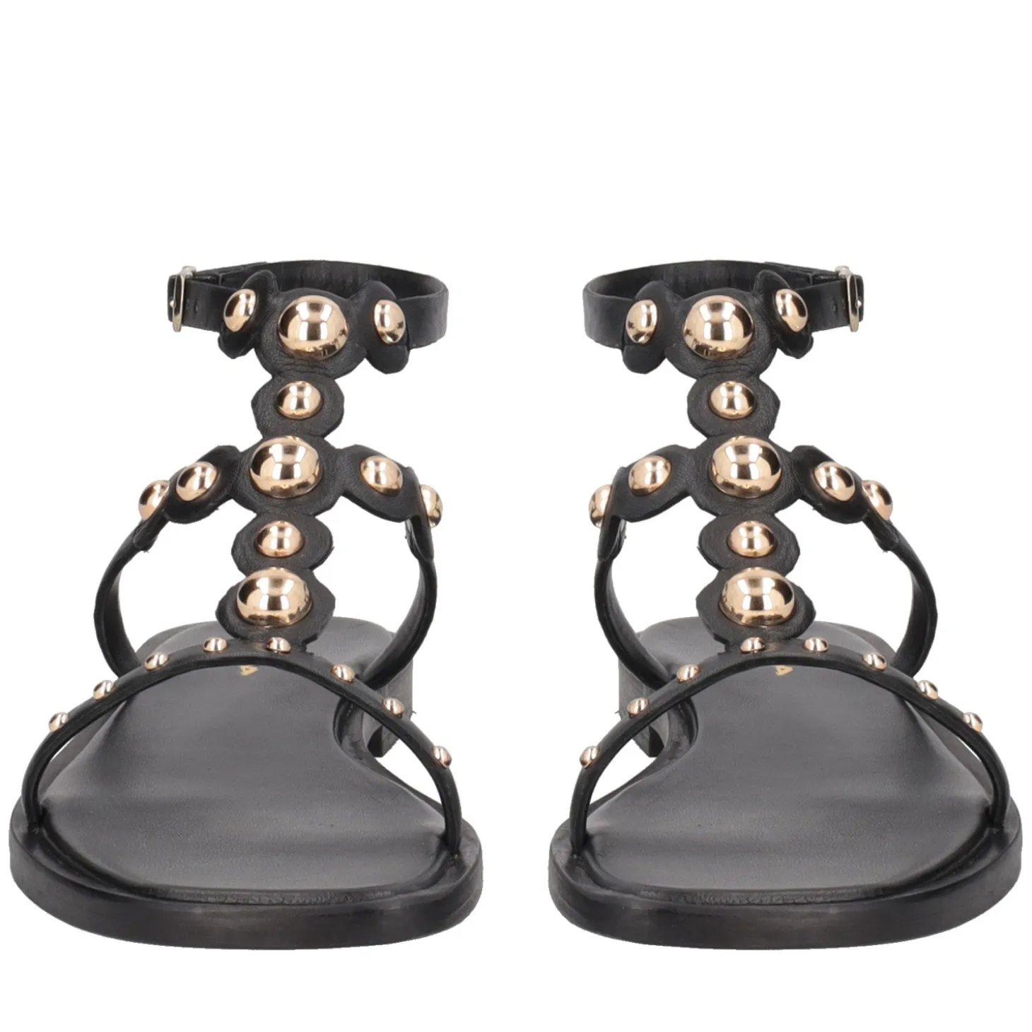 Sandalo Rio in pelle con borchie colore nero