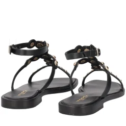 Sandalo Rio in pelle con borchie colore nero