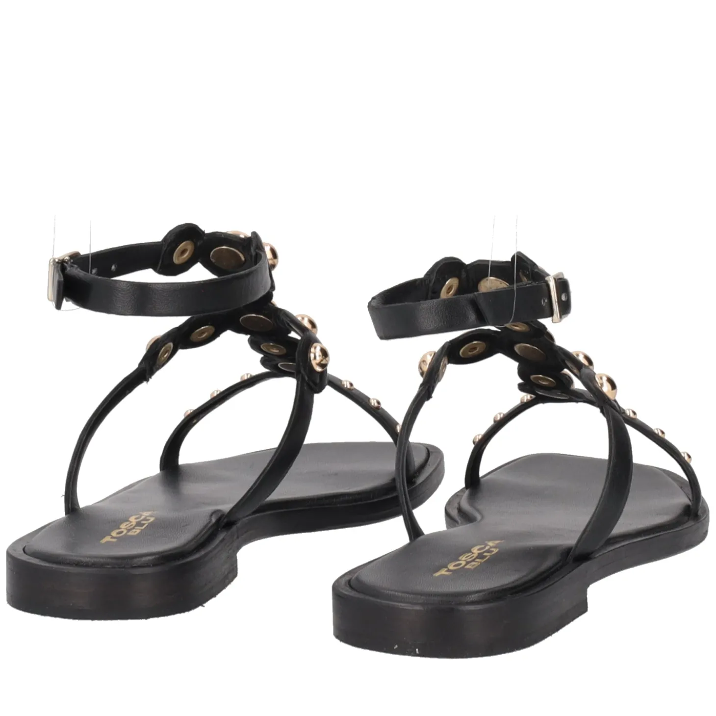 Sandalo Rio in pelle con borchie colore nero