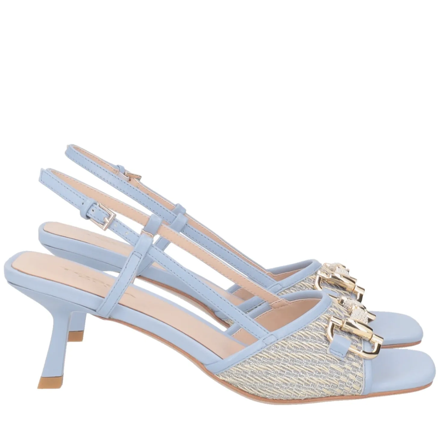 Sandalo Sandy con accessorio colore celeste
