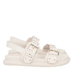 Sandalo Skyler in pelle con borchie colore avorio