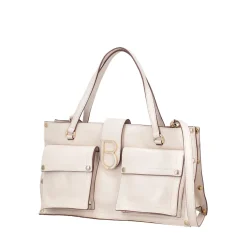 Shopping bag con tasche Elodie colore avorio