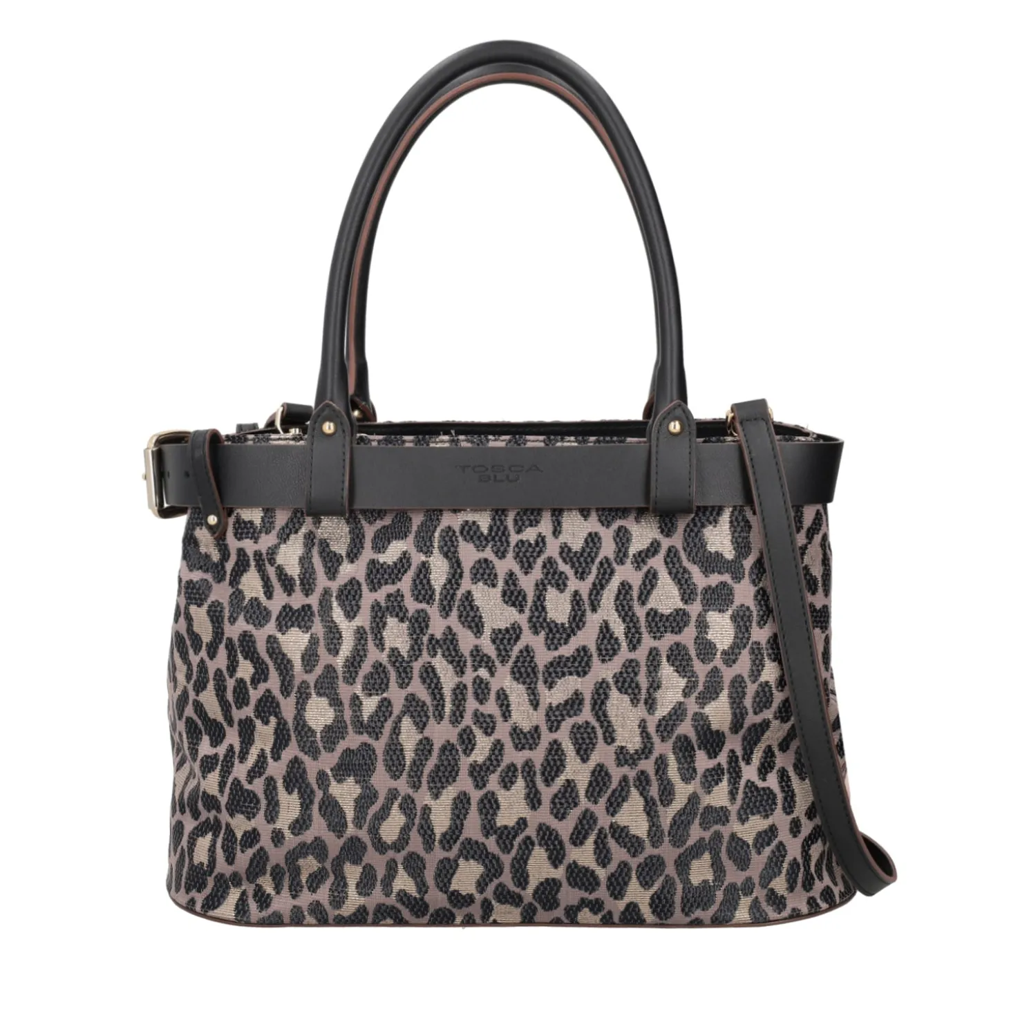 Shopping bag grande con stampa Penelope colore nero