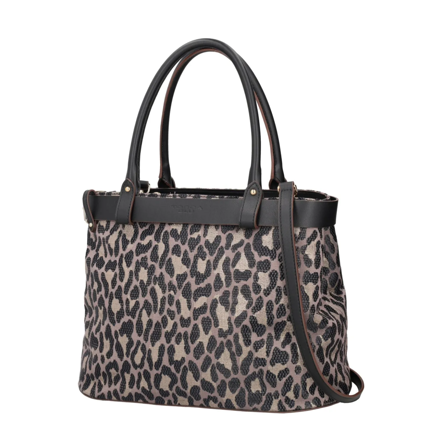 Shopping bag grande con stampa Penelope colore nero