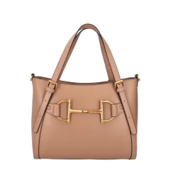 SHOPPING BAG POSITANO CON ACCESSORIO STAFFA COLORE CUOIO