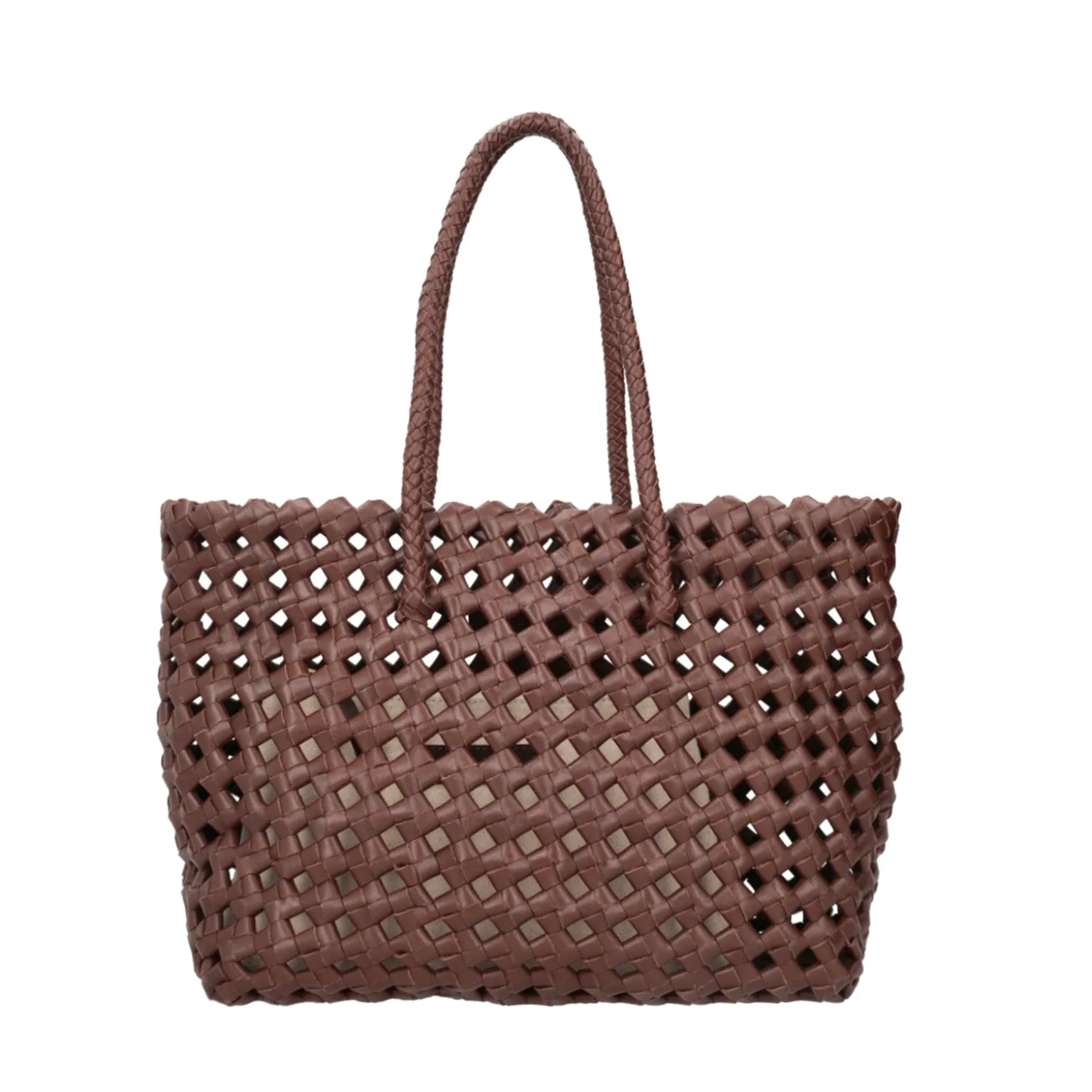 Shopping intrecciata grande Selene colore testa di moro