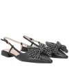 Slingback Iris con fiocco colore nero