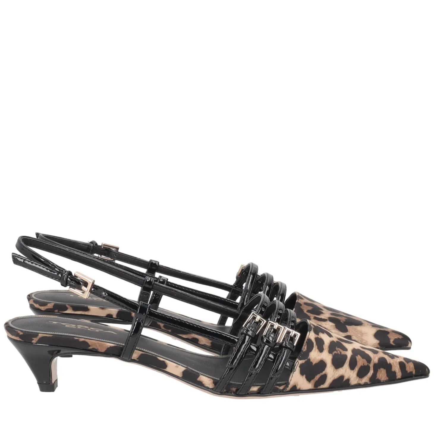 Slingback Kelly con cinturini colore maculato