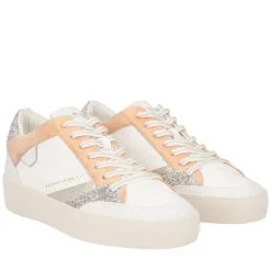 Sneaker Aura in pelle e glitter colore bronzo