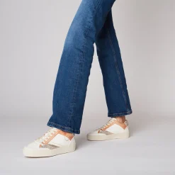 Sneaker Aura in pelle e glitter colore bronzo